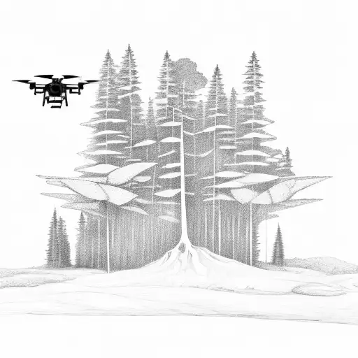 A Drone Hovering Above A Forest Landscape