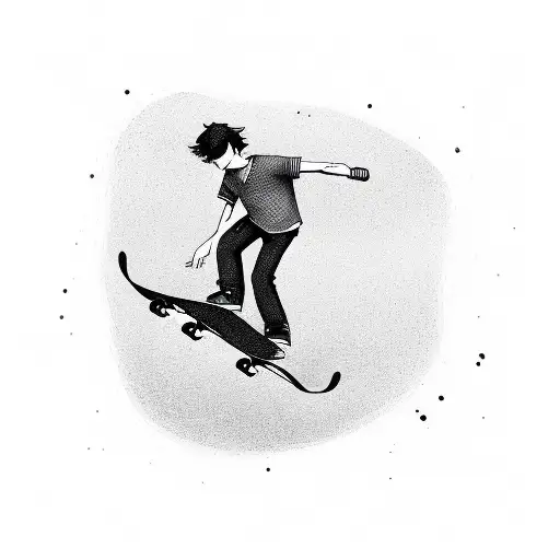 Skater Silhouette With Guitar As The Skateboard