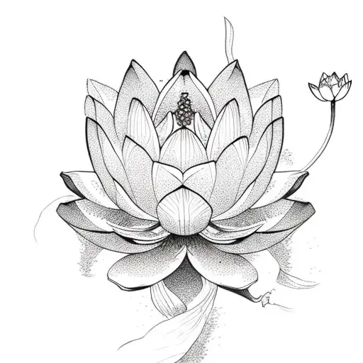 Lotus With Aster Flower