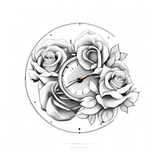 Clock With Roses And Blessed