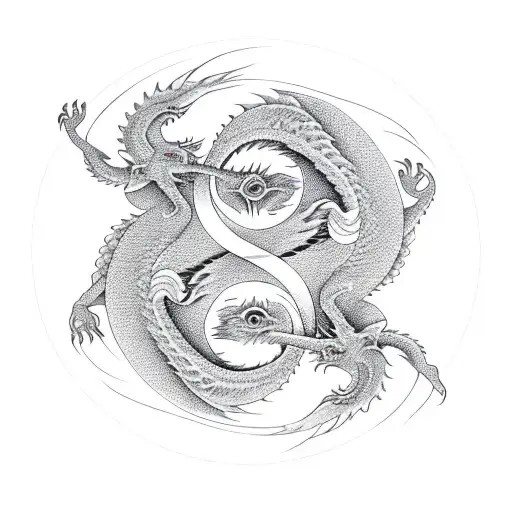 Dragon And Phoenix Creating A Ying Yang