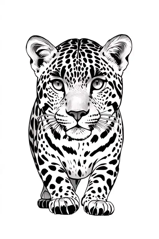 Baby Leopard Walking Down