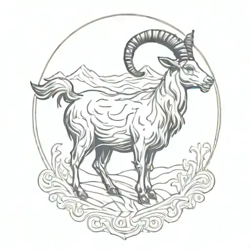 Singing Silhouette With A Goat Symbol In The Background