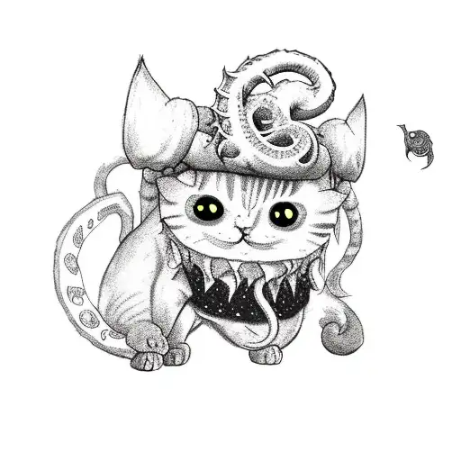 Kawaii Cat With Cthulhu Costume