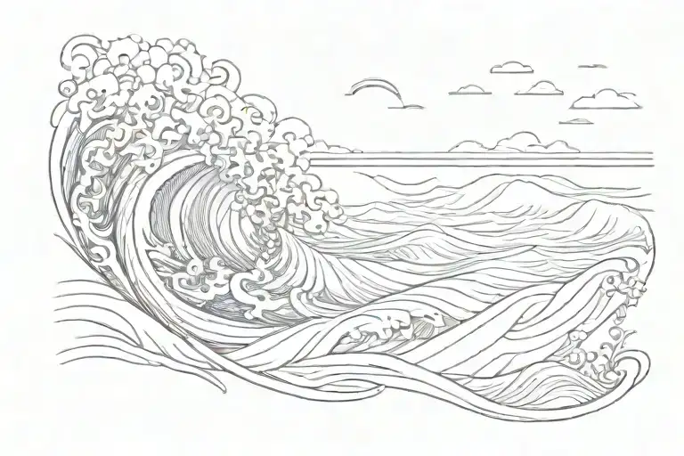 Sea Waves Sun Rising