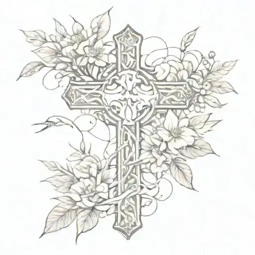 Combine A Cross Design With Elements Of Nature To Create A Unique