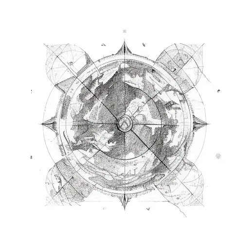 A Wind Rose But The North Is A Mountain