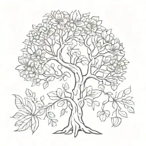 Tree Of Life With Marigold Flower