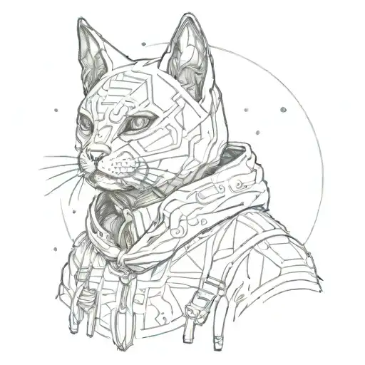 A Human Wearing A Cat Mask Gazing Up At The Universe