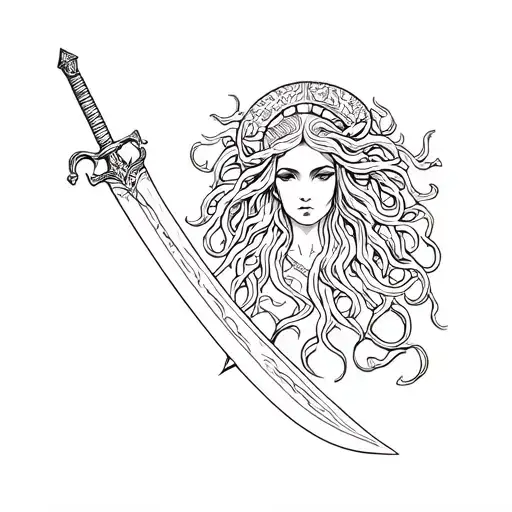 Eastern Typed Medusa With A Sword