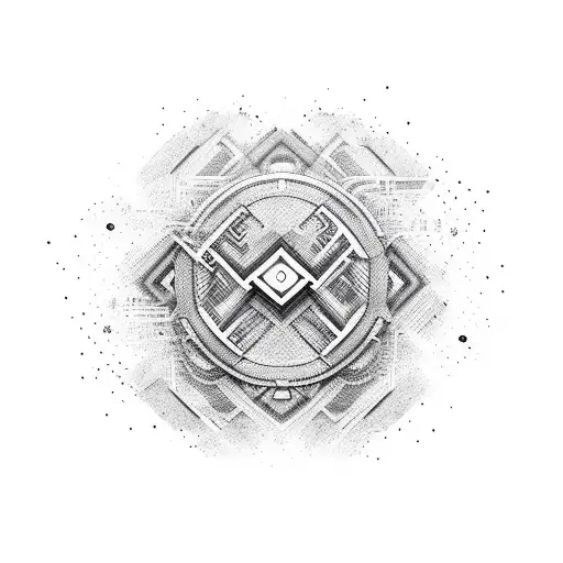 An Abstract Design Combining The Letters Of Ramulu With Software Icons