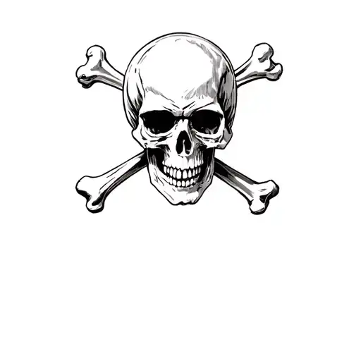 A Tattoo With A Skull And Crossbones