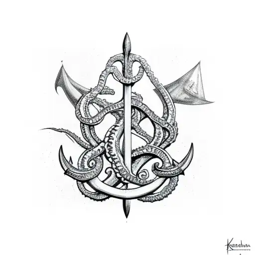 Kraken Arm Holding A Trident