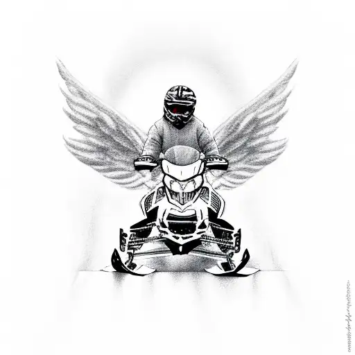 Angel Riding Snowmobile