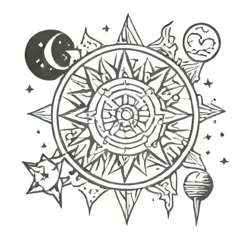 Sun Moon Star Ocean And Colorful