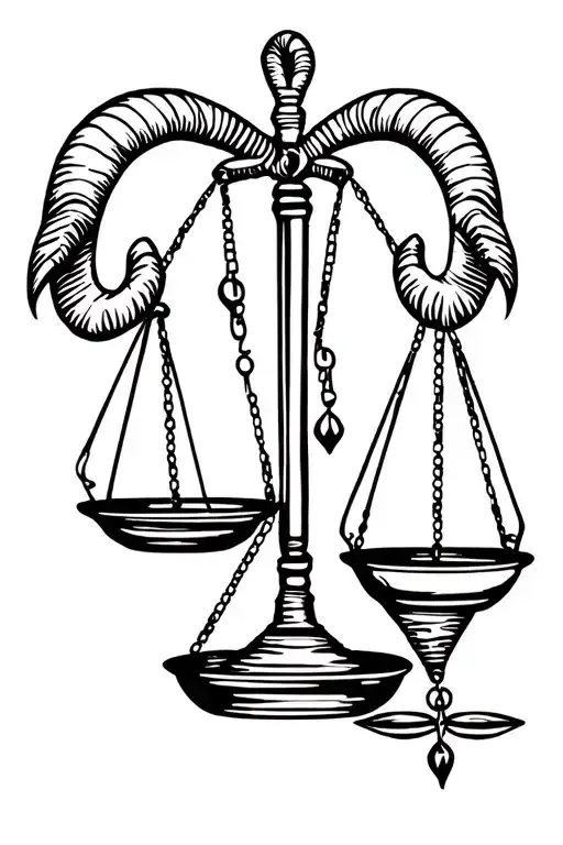 Libra Scale With Capricorn Ram