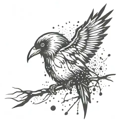 Nordic Raven Splatter Gothic Inspired