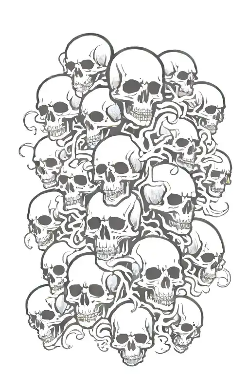 Multiple Floating Ghost Skull