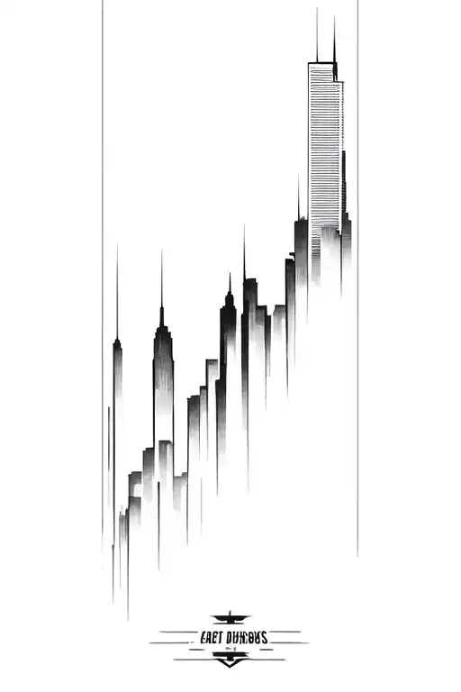City Skyline With Layers For Men's Leg