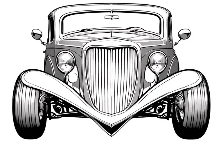 1934 Ford 3-Window Coupe Hot Rod With Fenders Front To Back With A V Shaped Front Lip