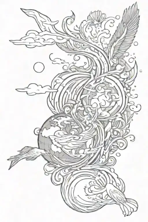 Air Water Sky Earth Fire