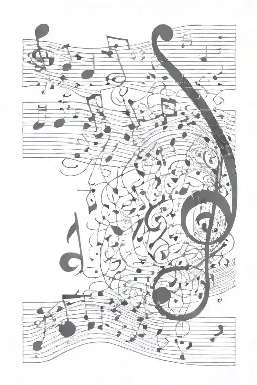 Fine Lines And Music Notes