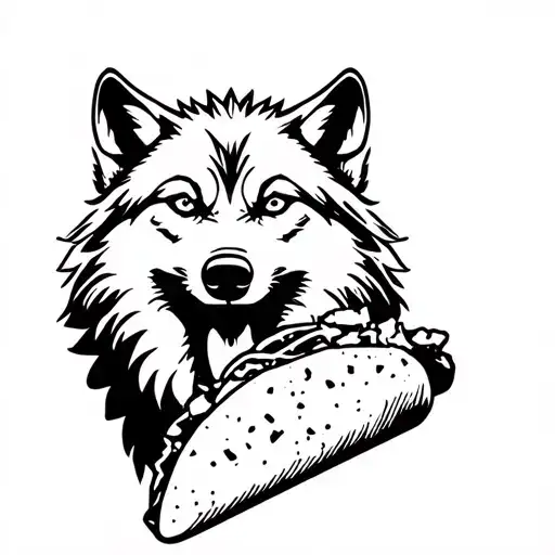 Wolf Eating A Taco