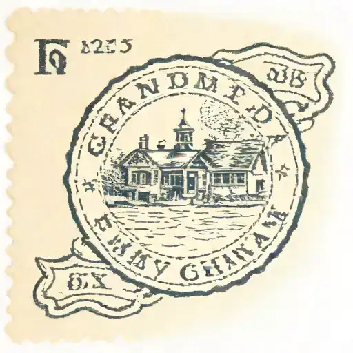Stamp Of Hometown With My Grandma Inside