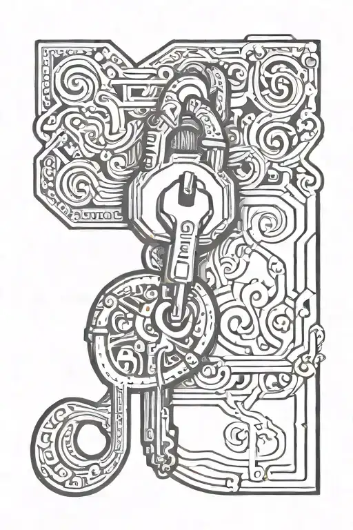 Lock And Key With Initial R And A String Conecting