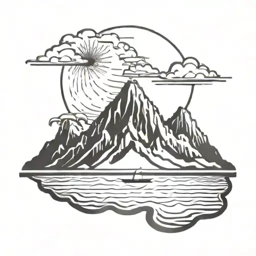 Volcanic Island Wind And Sunset Scene