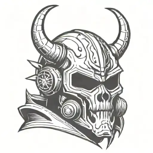 Demon Wearing A Helmet