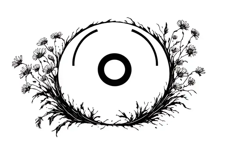 Radiation Symbol Decaying Into Skin With Flowers Growing