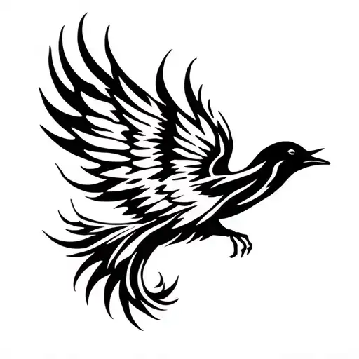 Fire Phoenix Bird Flying