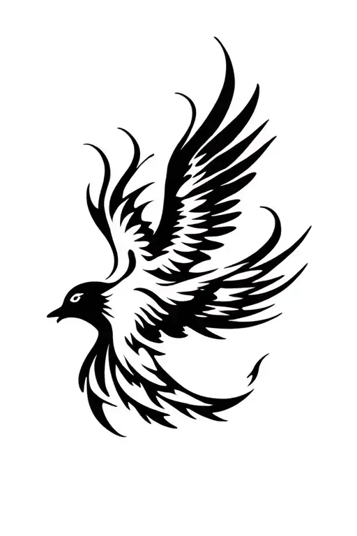 Fire Phoenix Bird Flying