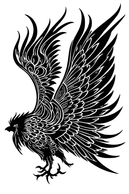 Fire Phoenix Bird Flying