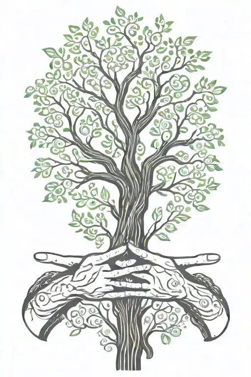 Tree Of Life Crossed Hands Giving Hands