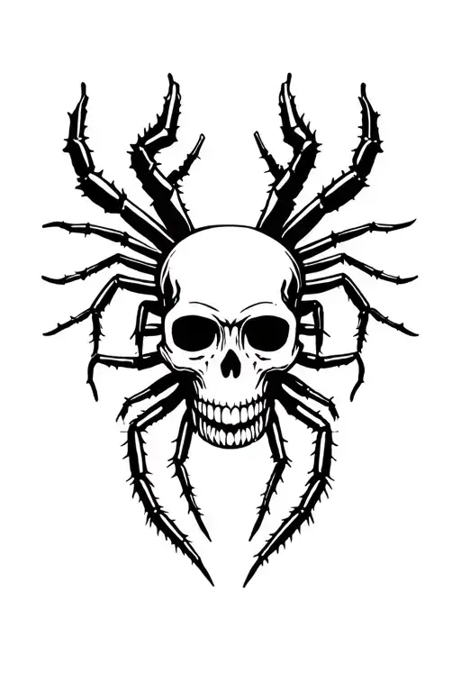 Centipede And Skull Surrounded