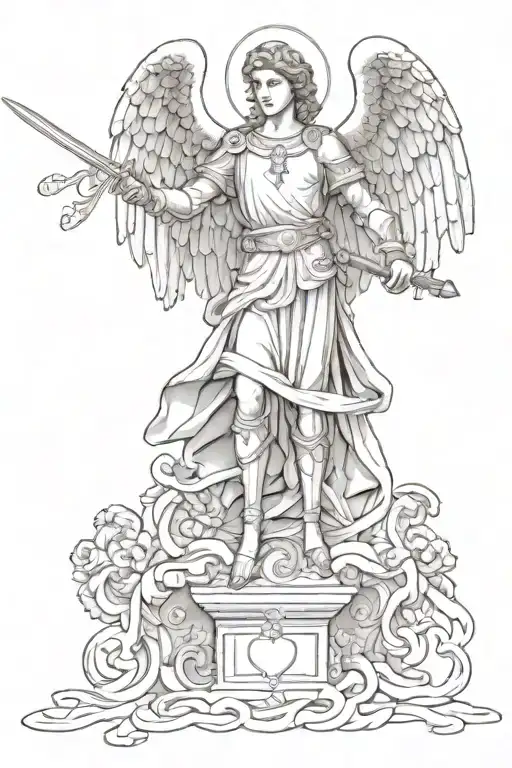 Archangel Michael With Wings And Sword