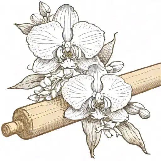 Rolling Pin With 1 Orchid Beside It