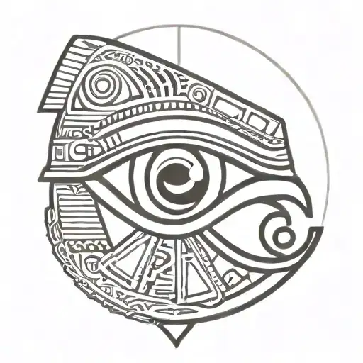 Egypt Eye Symbol Integrated Like Old School Vintage Cartoon