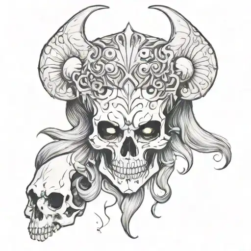 Lady Demon Skull Scary