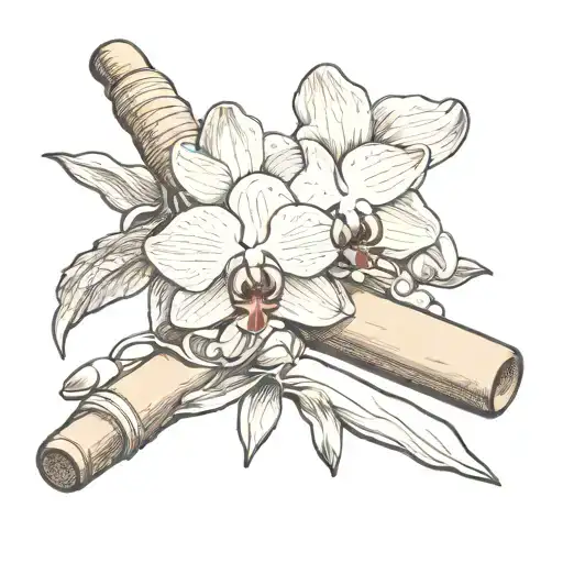 Rolling Pin With Orchid