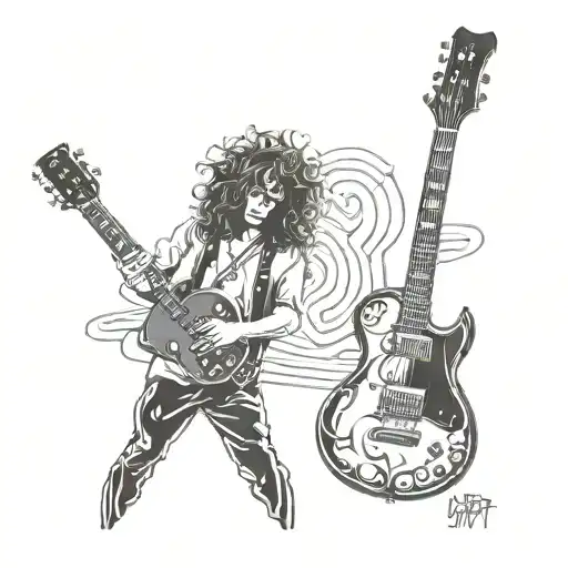 Led Zeppelin Jimmy Page Robert Plant Guitar Symbols