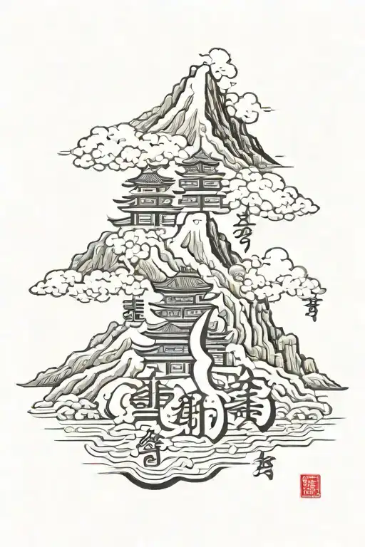 Volcano In Korean Calligraphy