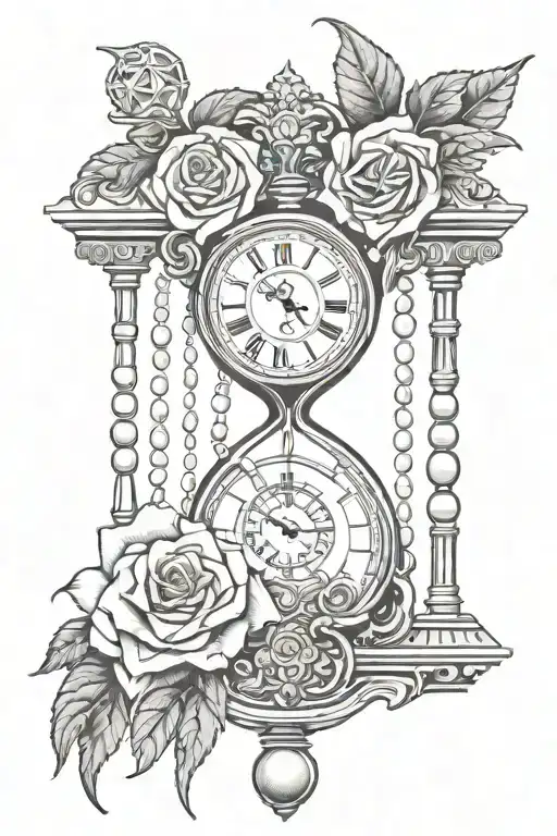 Guns Roses Hourglass Clocks Pearls And Diamonds