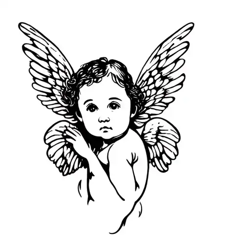 Baby Angel In The Wings Of A Butter Fly