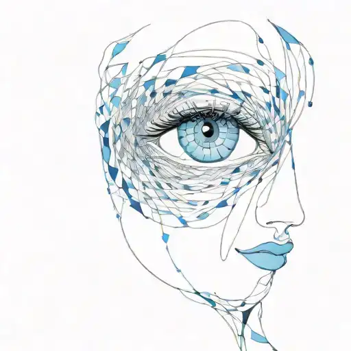 An Abstract Representation Of Wellbeing Through Intertwined Blue Eyes