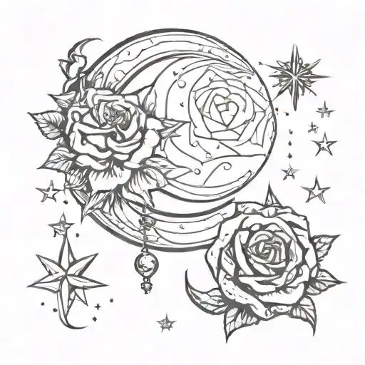Crescent And Rose And Polar Star