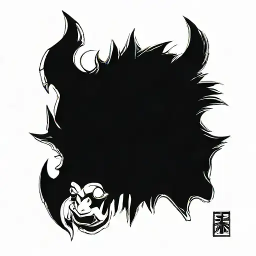 Hannya Mask Drawn In An Abstract Style