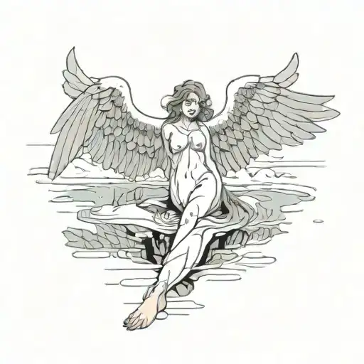 A Fallen Angel On A Frozen Lake
